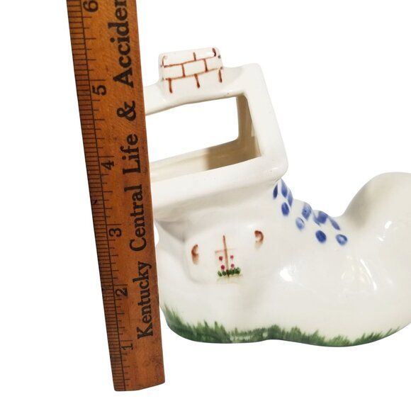 Vintage Shoe Planter Hand Painted Old Woman in a Shoe Nursery Rhyme Theme - Picture 13 of 15